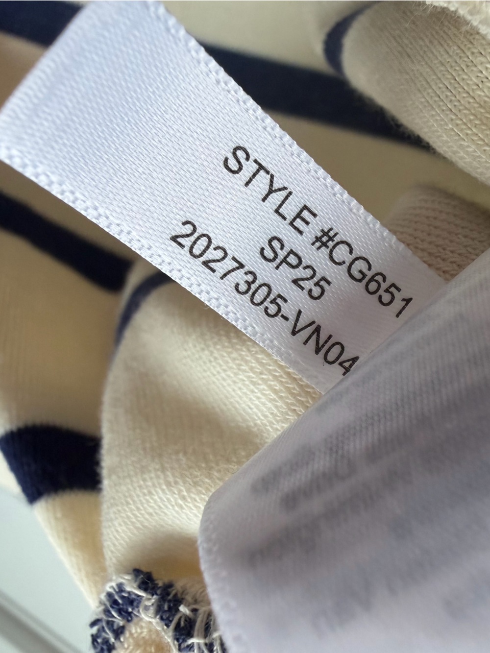 J. Crew Crewcuts Kids Hooded Pullover Towel Terry Cream Blue Stripes NWT Size XL - Picture 7 of 7